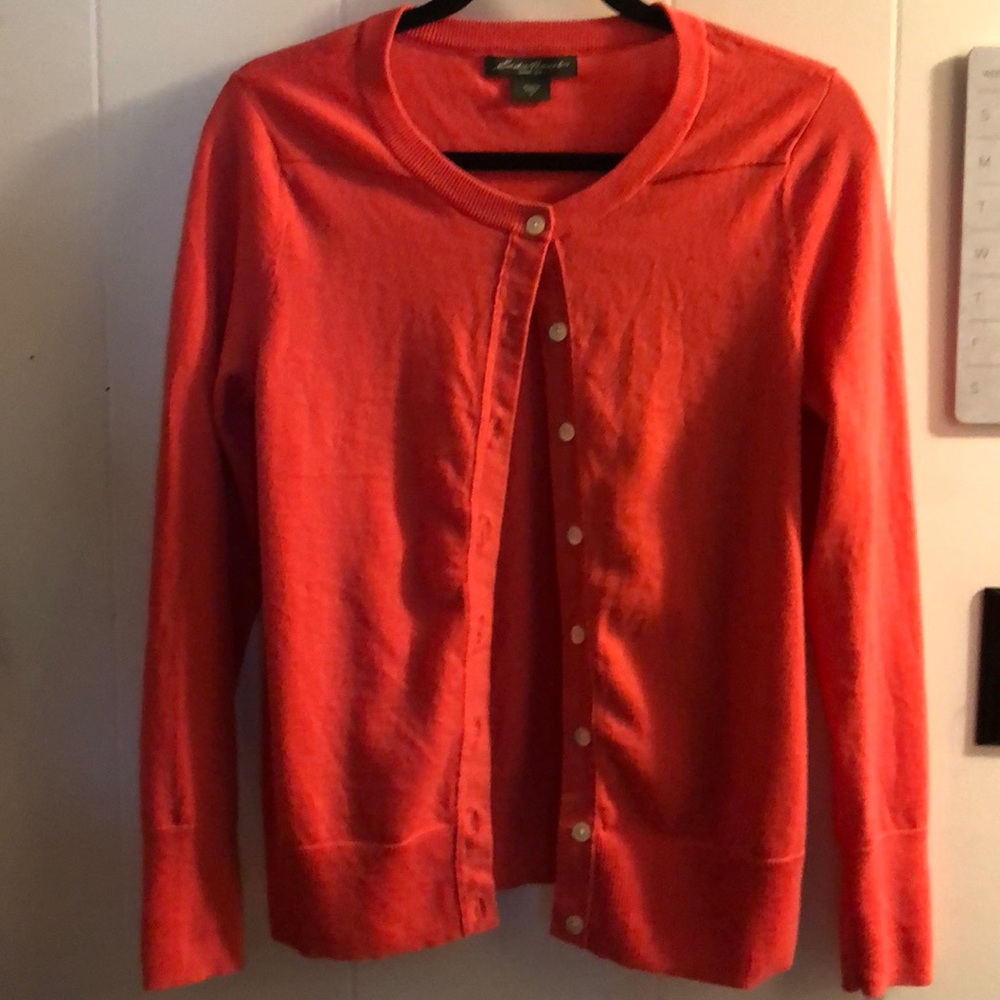 Eddie Bauer Christine Orange cardigan sweater